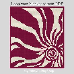 loop yarn finger knitted abstract style blanket pattern pdf instant download