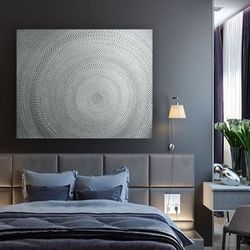 silver abstract wall art glittery silver painting textured artwork abstract painting above bed decor