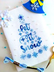 let it snow christmas tree cross stitch pattern pdf by crossstitchingforfun instant download