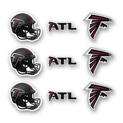 atlanta falcons stickers set of 9 by 2 inches die cut vinyl decal football car truck nfl team