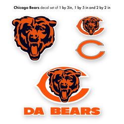 chicago bears nfl team sticker set of 4 decals car window laptop case wall outdoor logo mascot