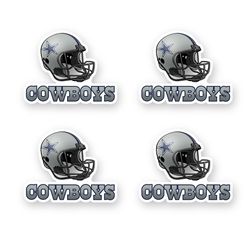 dallas cowboys sticker set of 4 by 3 inches nfl team helmet die cut vinyl decal car window truck door outdoor