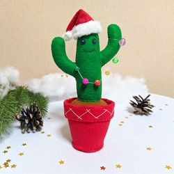 funny christmas cactus, fake plant for christmas decor, saguaro cactus, roommate gift