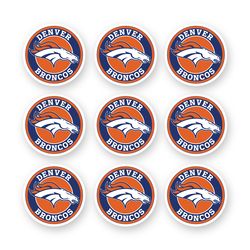 denver broncos logo emblem sticker set of 9 by 2 inches nfl team die cut vinyl decals car window case