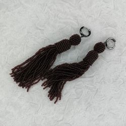 oscar de la renta style beaded tassel earrings.