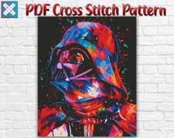 darth vader cross stitch pattern / star wars cross stitch pattern / yoda movie pdf cross stitch chart / instant chart