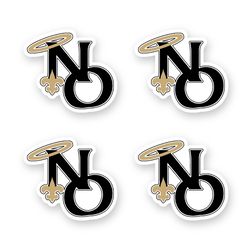 new orleans saints team sticker set of 4 by 3 inches die cut vinyl decals laptop car window case wall