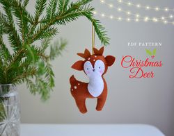 pdf pattern first christmas deer ornament  printable instant download