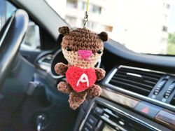 kawaii otter plush, sea otter keychain, car mirror hanging, personalized gift