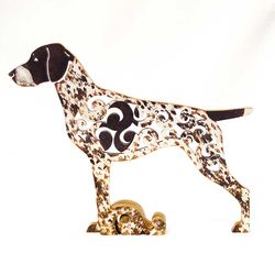 statuette german shorthaired pointer, figurine made of wood