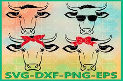 cow with bandana svg, cow head svg, cow svg files