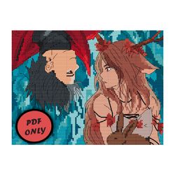 Anime cross stitch pattern Chainsaw Man Makima Demon Red PDF - Inspire  Uplift