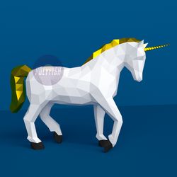 diy unicorn 3d model template papercraft pdf