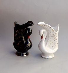 white black swan ceramic vases decorative figurines napkin holder wedding gift birds in love porcelain figurine