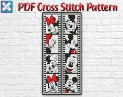 mickey mouse cross stitch pattern / disney cross stitch pattern / minnie mouse cross stitch pattern / instant pdf chart