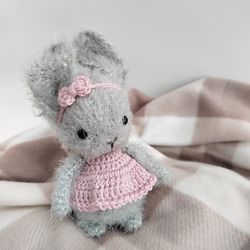 plush bunny toys crochet animals bunnies stuffed animals crochet toys cute bunny doll plush toys symbol 2023 grey bunny