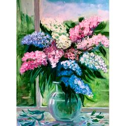 lilac painting oil flowers original art floral artwork canvas art