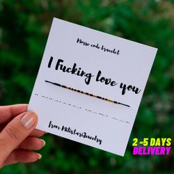 i fucking love you morse code bracelet, best friend gifts, friendship bracelet, female guy friend gift, christmas gift