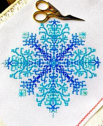 christmas cross stitch pattern pdf "delicate snowflake" by crossstitchingforfun, snowflake cross stitch pattern pdf