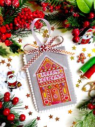 gingerbread house christmas cross stitch pattern pdf by crossstitchingforfun instant download