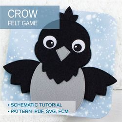 pdf felt pattern, quiet book page crow