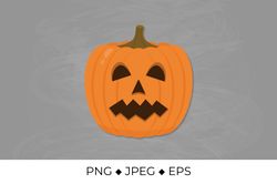 Spooky Halloween pumpkin face. Cute Jack-o'-Lantern sublimation