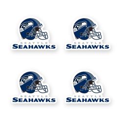 seattle seahawks nfl team helmet sticker set of 4pcs by 3 inches each die cut decal car window case window laptop wall