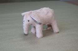 pink teddy elephant. sweet plush toy. cute light miniature elephant. mini handmade plush toy.