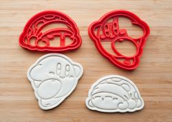 kirby cookie cutters. set 2 pcs. cookie cutters, gaming cookie cutters, nintendo cookie cutters