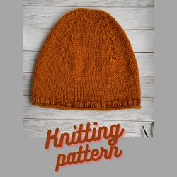 knitting pattern simple hat digital pdf hat knit pattern knitting tutorial