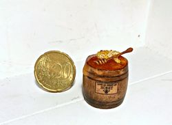 dollhouse miniature 1:12 a barrel of honey!! honeycomb! house bees.