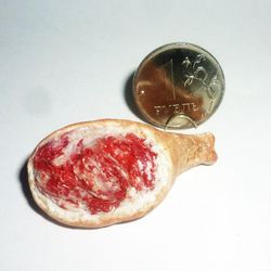 dollhouse miniature 1:12 ham, pork leg, pork, fresh meats