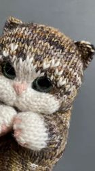 knitted toy realistic tabby kitten to order