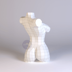 diy female torso 3d model template papercraft pdf