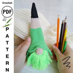 crochet pattern pencil gnome