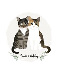 custom pet portrait, christmas portrait, digital illustration