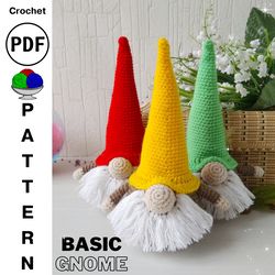 crochet pattern simple gnome, basic pattern for gnome