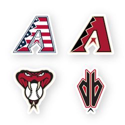 arizona diamondbacks logo stickers set 4 by 3 inches mlb team die cut vinyl decals car truck window