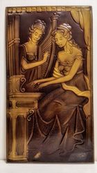 vintage soviet copper embossed picture. antique wall loft decor