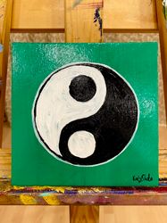 yin yang wall art. taoist painting. chinese wall art. asian wall art