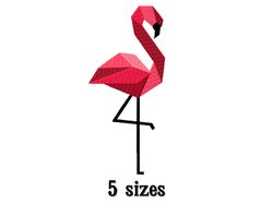 flamingo embroidery design. embroidery designs trendy. digital download.