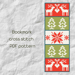 bookmark cross stitch pattern christmas cross stitch pdf winter ornament cross stitch easy cross stitch pdf pattern /159