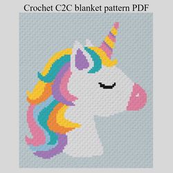 crochet c2c unicorn graphgan blanket pattern pdf download