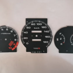 Gauge Faces Overlay kit Type-R style for JDM Honda Civic Ek VTI 180 km/h