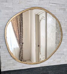 aesthetic mirror asymmetrical mirror wall decor irregular mirror home decor modern framed mirror