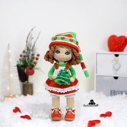 crochet doll pattern - christmas the doll (english pdf), instant download