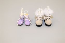 winter boots for blythe -  set of 2 blythe shoes - 3.3 cm doll shoes - boots for obitsu11 – christmas gift