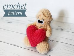 crochet pattern funny penis toy heart toy - amigurumi tutorial pdf file