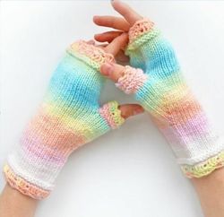 Handmade Womens Wool Fingerless Gloves Stock Photo - Image of