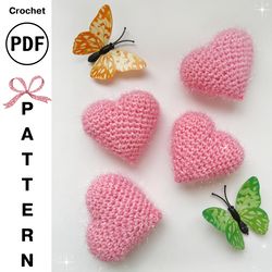 crochet pattern amigurumi heart, amigurumi wedding, padded hearts